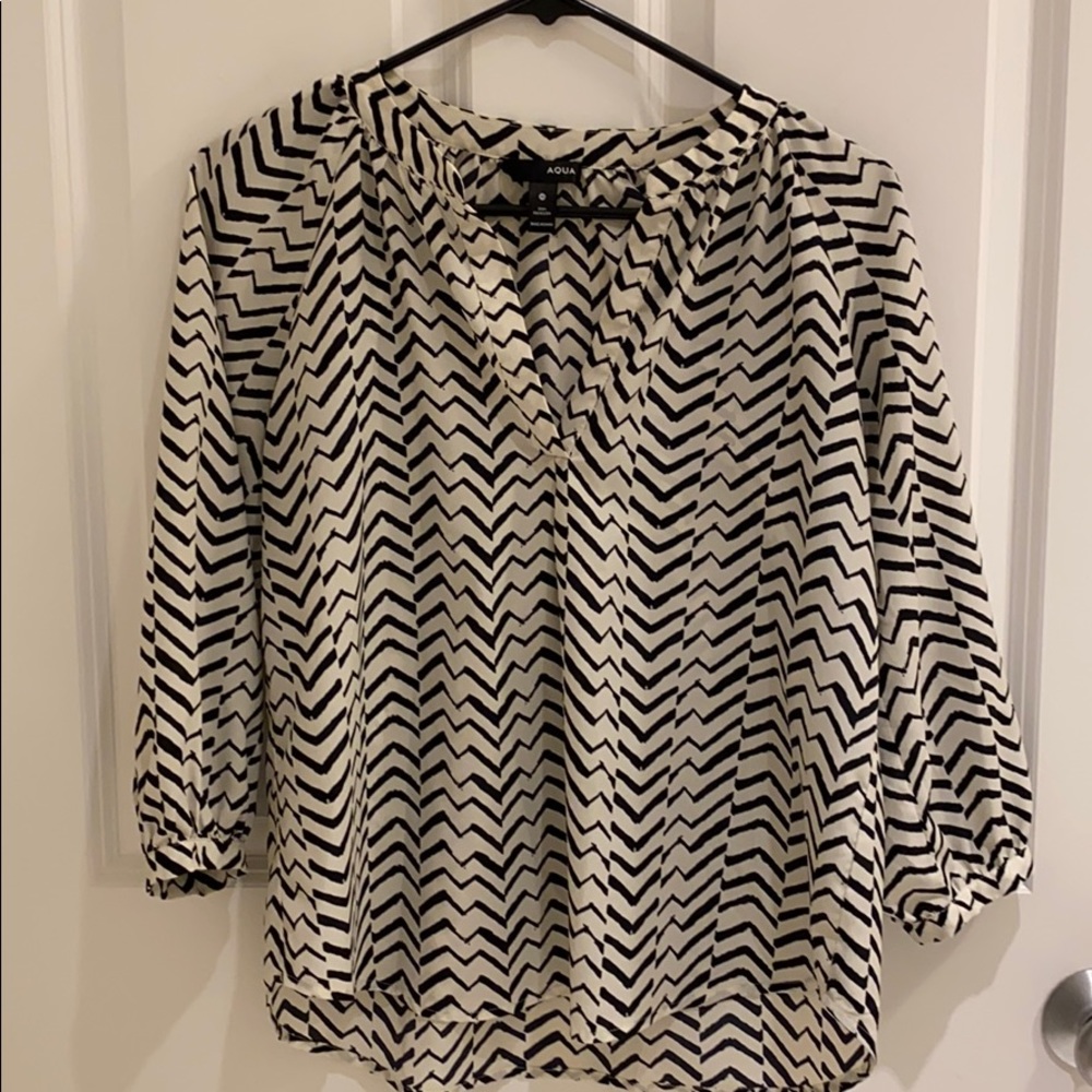 Aqua Quarter Sleeve Blouse